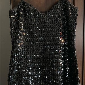 Vintage black sequin dress